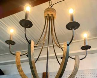 Beautiful Wood & Metal Chandelier
