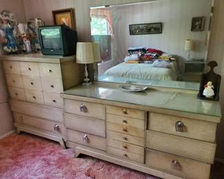 Bedroom Dresser w/ Mirror and Matching Chest of Drawers
