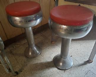 Set of ( 3 ) Chrome Stools