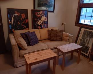Couch, coffee tables