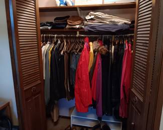 Clothing jackets, hats, pants, etc.