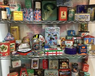 Large collection of tins