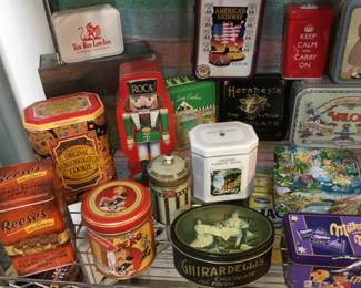 Large collection of tins