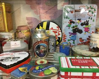 Large collection of tins
