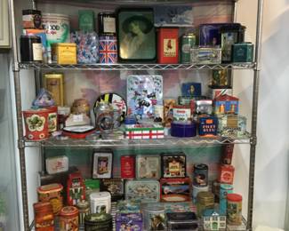 Large collection of tins