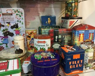 Large collection of tins