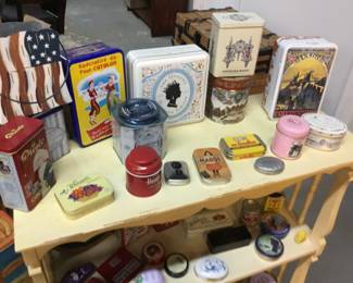 Large collection of tins