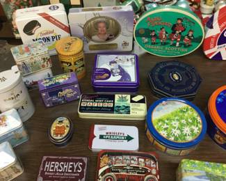 Large collection of tins