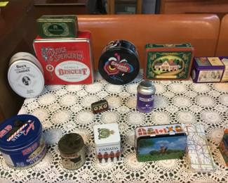 Large collection of tins
