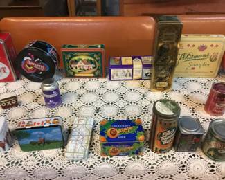 Large collection of tins