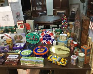 Large collection of tins