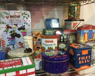 Large collection of tins