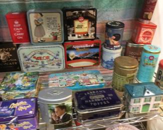 Large collection of tins