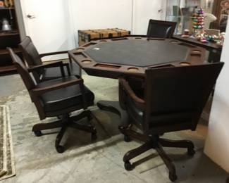 Game/Poker table with 4 chairs $200