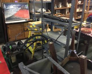 Shelves, garage stuff