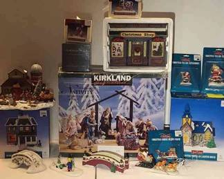 14 piece Nativity Set And Christmas Villages