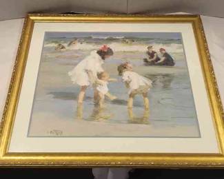 Children Playing By The Sea 