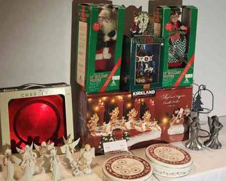 Large Christmas Lot tins, angels, Santa  Mrs Claus