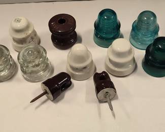 Large Lot Of Glass Insulators