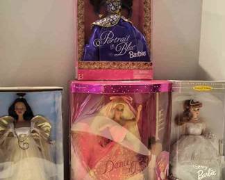 Lot Of 4 Various Barbies Dance N Twirl, Portrait Blue, Wedding Day and more