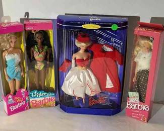 Various Barbies In Boxes Glitter Barbie, Fun to Dress