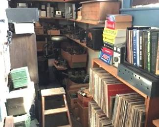 More records, old radio tubes, components and pieces