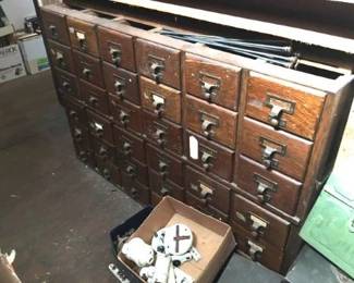Antique card file cabinet
