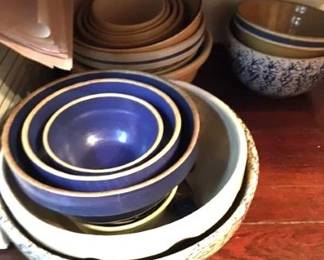 Stoneware pottery, spongeware, yellow ware and crocks available