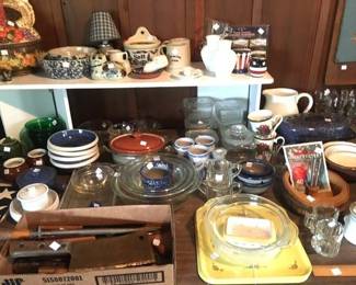 All tables and shelves are full