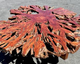 lychee wood coffee table make with reclaimed wood