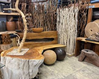 natural wood coffee table room dividers