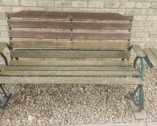 Bench cast iron and wood garden bench