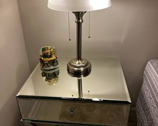 glass end tables and lamps