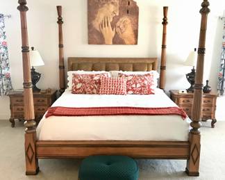King Sized 4 Poster Bed with added Headboard