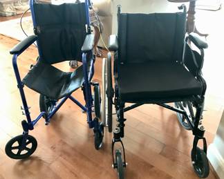 Pair of collapsable wheelchairs