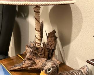 Rustic lamp; decoy