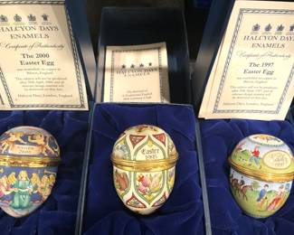 Halcyon Days enamels - in original boxes