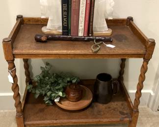 2-tier antique barley twist side table