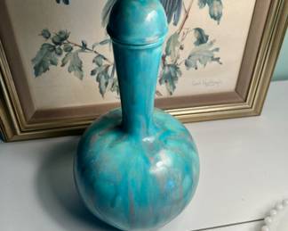 Turquoise Pottery Bottle Decanter