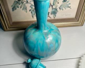 Turquoise Pottery Bottle Decanter