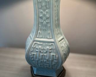Blue Asian Design Celadon Lamp