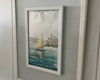 Framed and Matted - Cascais - Um Aspecto da Baia