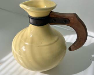 Mid Century Yellow Pottery Teapot