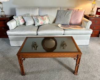 French Style Coffee Table with Mirrored Top