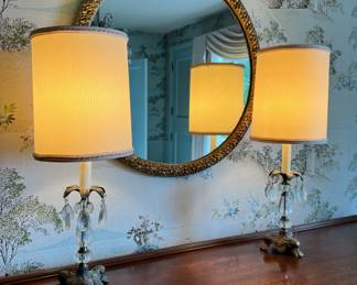 Pair of French/Crystal Lamps