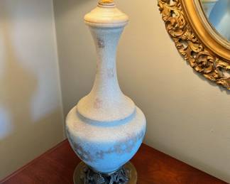 White with Bronze Base Table Lamp