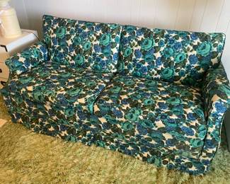 Mid Century Sleepaire Floral Design Pullout Bed Love Seat