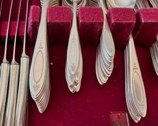 Community Silverplate Flatware Set and Case'
