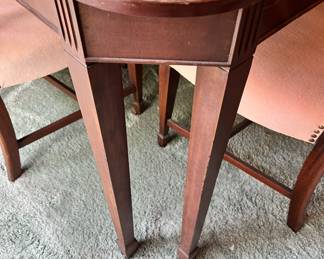 Traditional Federal Style Dining Table, 6 Federal Style Dining Chairs