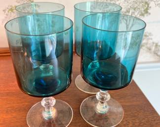 Set of 4 Regency Blue Cordial Glasses